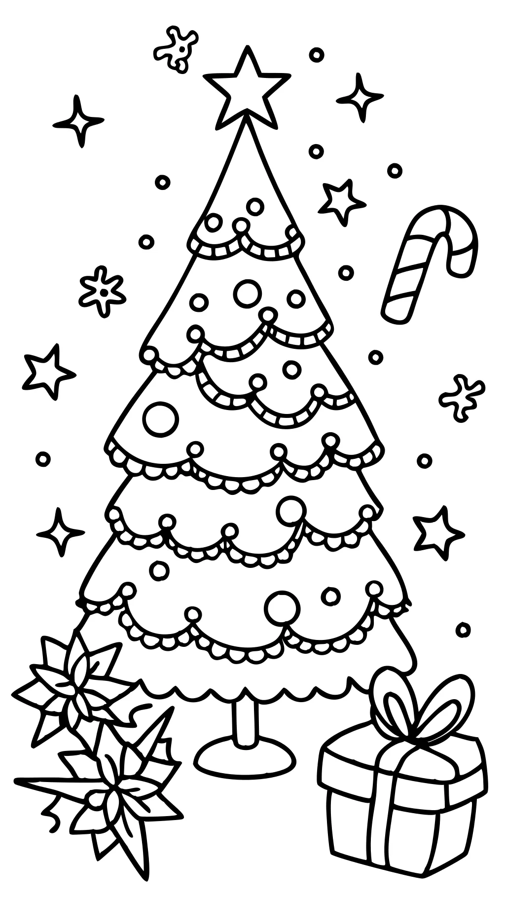 free christmas tree coloring page